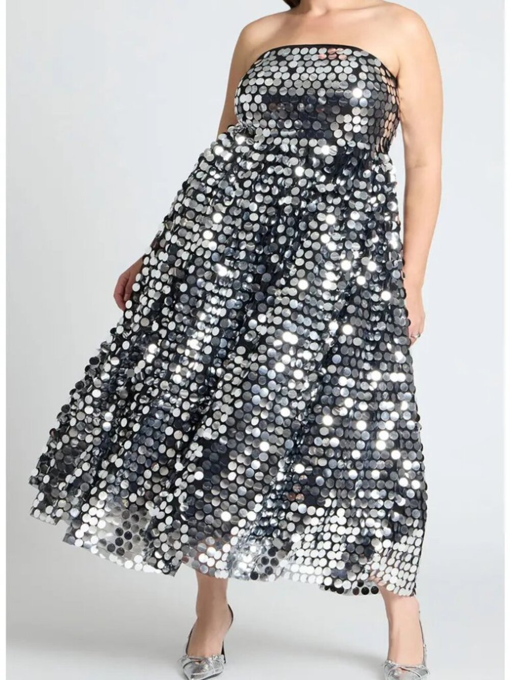 Eloquii Pailette Dress With Big Skirt Formal Party Dress Womens Plus Size 16 NWT